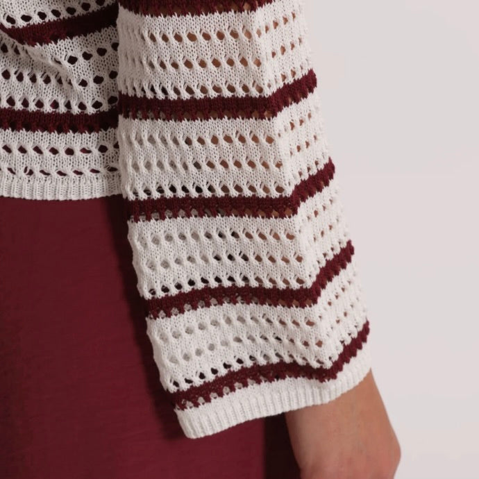 Mimì-Muà  MAGLIA TRAFORATA CON DETTAGLI BICOLOR