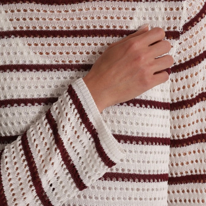 Mimì-Muà  MAGLIA TRAFORATA CON DETTAGLI BICOLOR