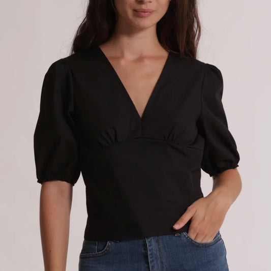 Mimì-Muà BLUSA CROPPED CON SCOLLO A V