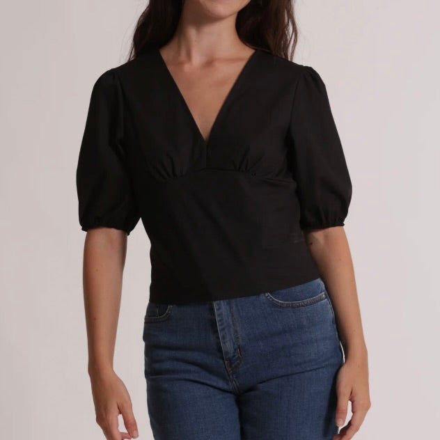 Mimì-Muà BLUSA CROPPED CON SCOLLO A V