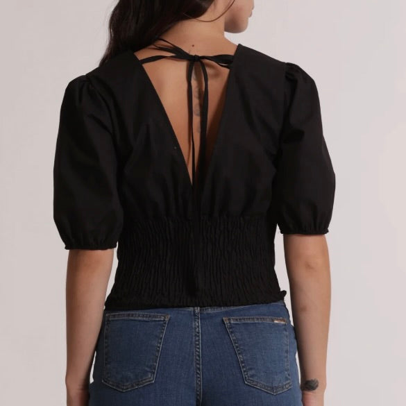 Mimì-Muà BLUSA CROPPED CON SCOLLO A V