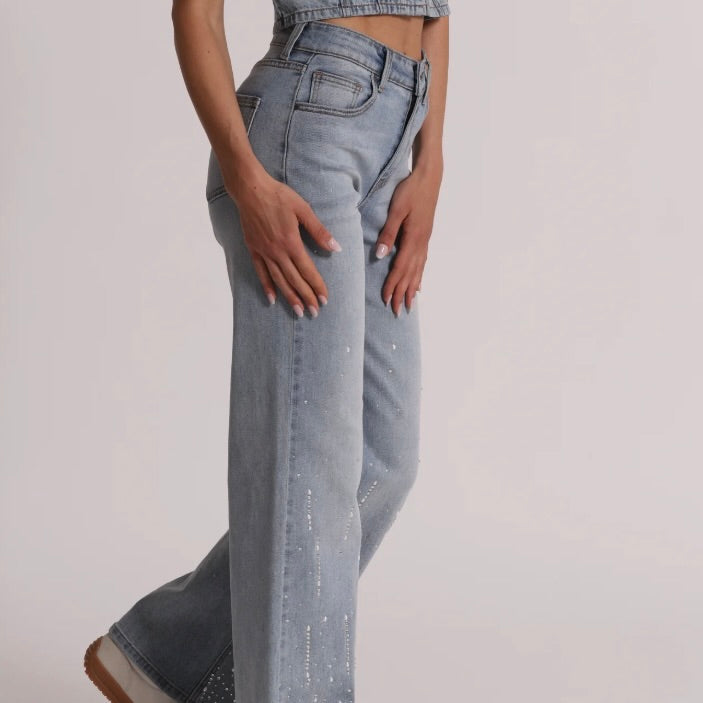 Mimì-Muà JEANS PIOGGIA DI STRASS