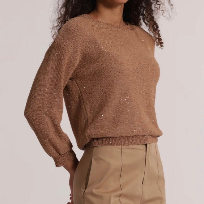 Mimì-Muà MAGLIA TRASPARENTE CON PAILLETTES