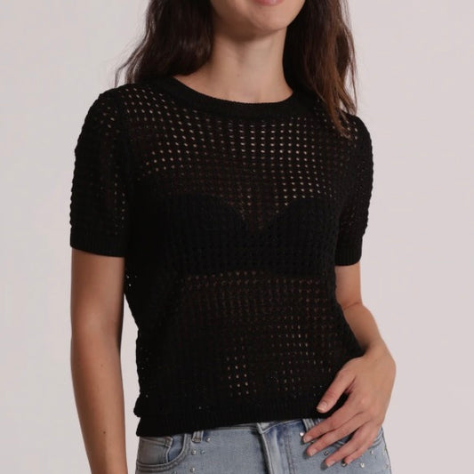 Mimì-Muà MAGLIA TRAFORATA A MANICHE CORTE