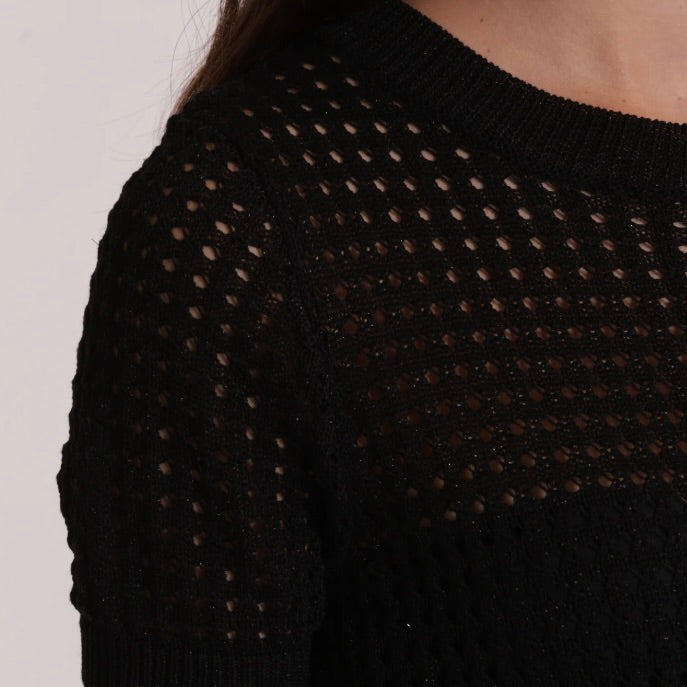 Mimì-Muà MAGLIA TRAFORATA A MANICHE CORTE