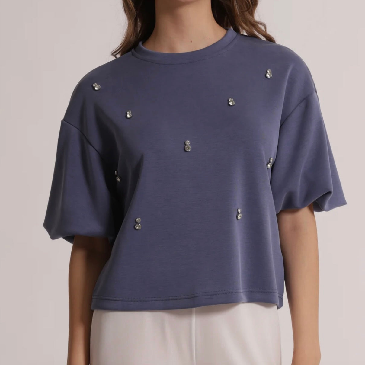Mimì-Muà MAGLIA IN FELPA CON DETTAGLIO GIOIELLO