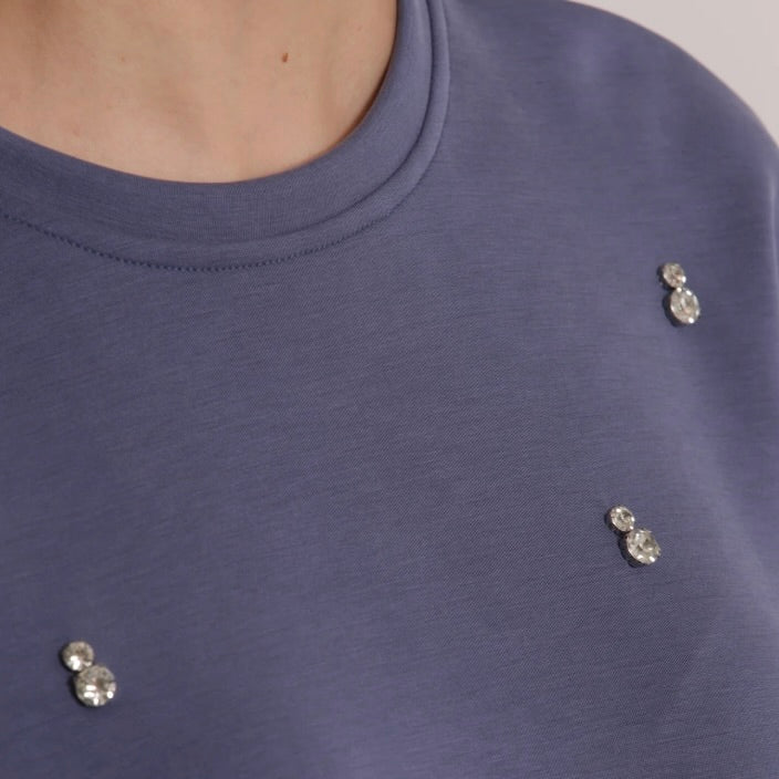 Mimì-Muà MAGLIA IN FELPA CON DETTAGLIO GIOIELLO