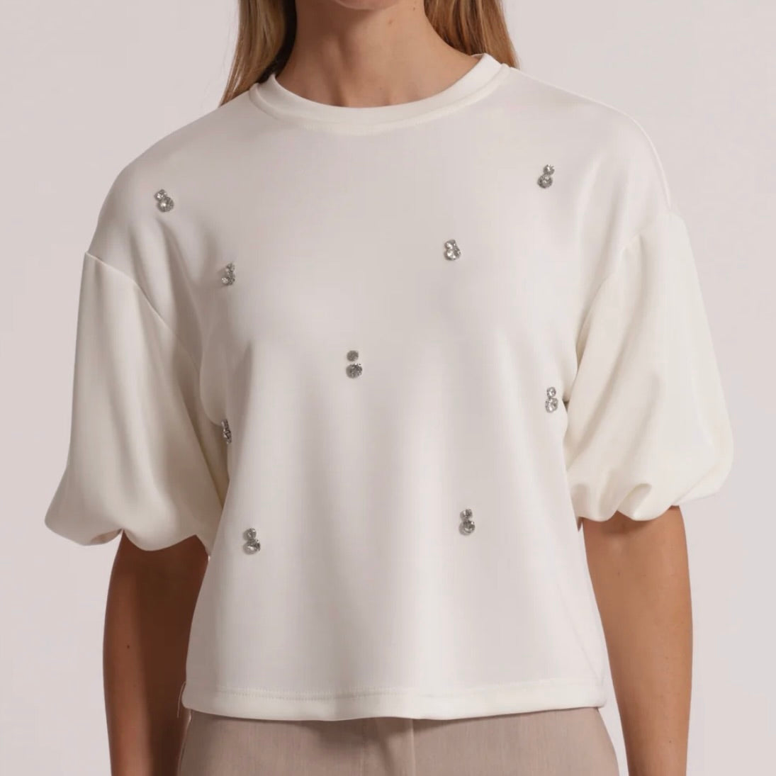 Mimì-Muà MAGLIA IN FELPA CON DETTAGLIO GIOIELLO