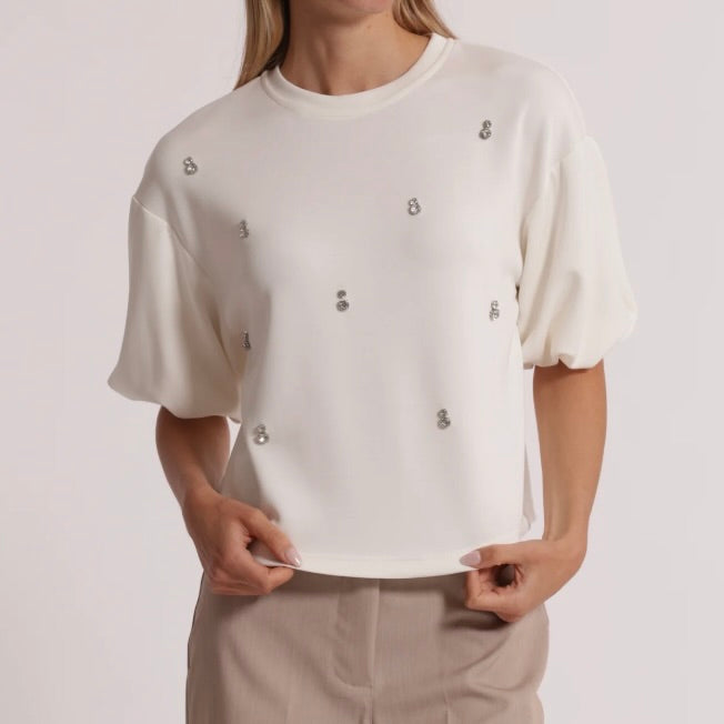 Mimì-Muà MAGLIA IN FELPA CON DETTAGLIO GIOIELLO