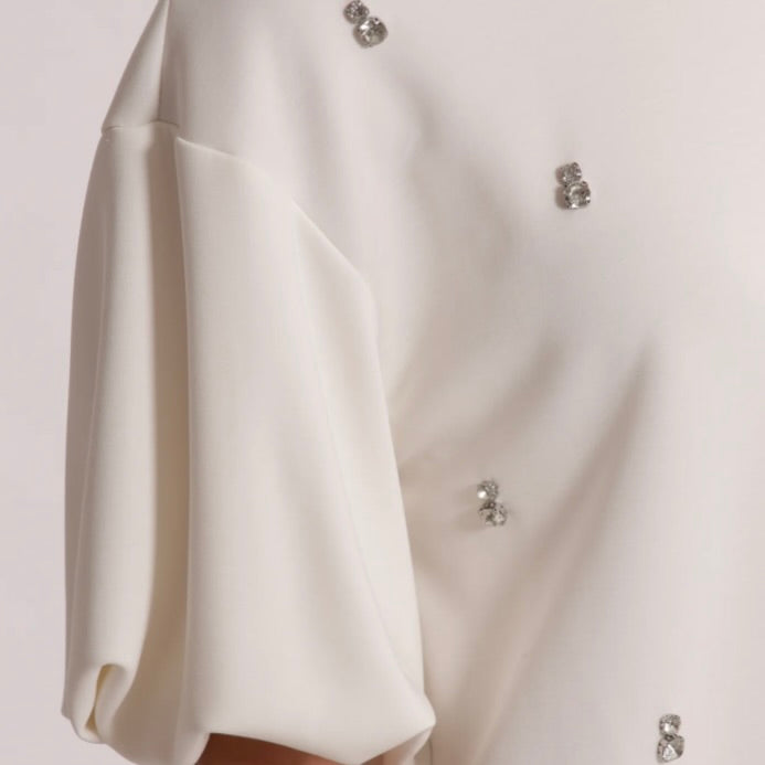 Mimì-Muà MAGLIA IN FELPA CON DETTAGLIO GIOIELLO
