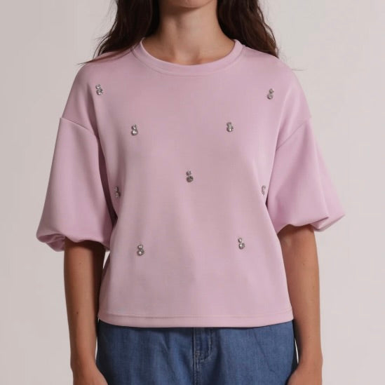Mimì-Muà MAGLIA IN FELPA CON DETTAGLIO GIOIELLO