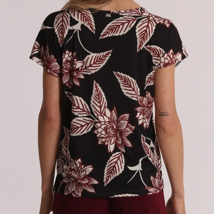 Mimì-Muà BLUSA A MANICHE CORTA IN ITY IN FANTASIA