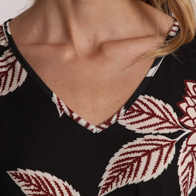 Mimì-Muà BLUSA A MANICHE CORTA IN ITY IN FANTASIA