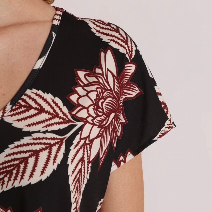 Mimì-Muà BLUSA A MANICHE CORTA IN ITY IN FANTASIA