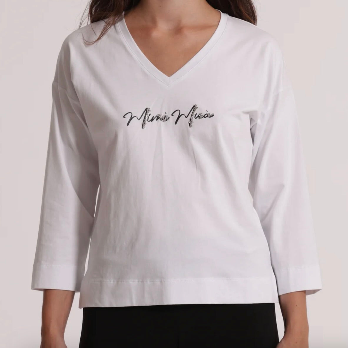 Mimì-Muà T-SHIRT "MIMì-MUà" SCOLLO A V E MANICHE LUNGHE