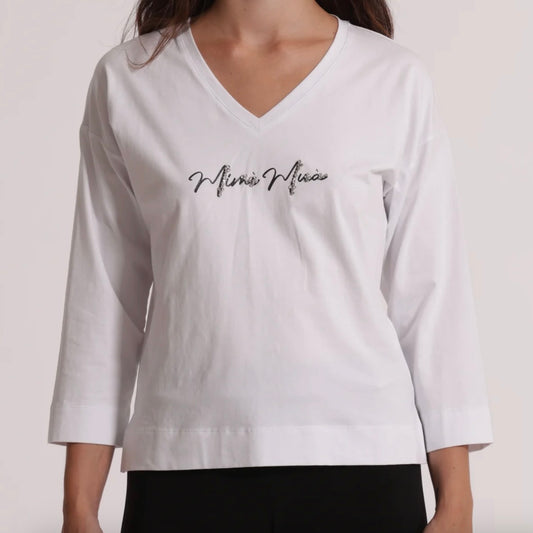 Mimì-Muà T-SHIRT "MIMì-MUà" SCOLLO A V E MANICHE LUNGHE