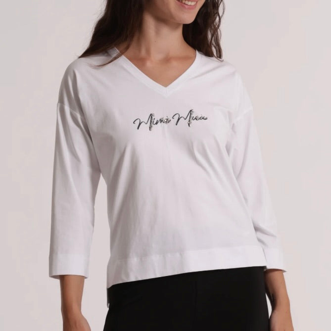 Mimì-Muà T-SHIRT "MIMì-MUà" SCOLLO A V E MANICHE LUNGHE