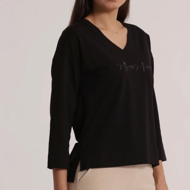 Mimì-Muà T-SHIRT "MIMì-MUà" SCOLLO A V E MANICHE LUNGHE