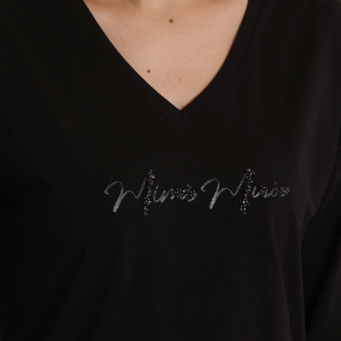 Mimì-Muà T-SHIRT "MIMì-MUà" SCOLLO A V E MANICHE LUNGHE