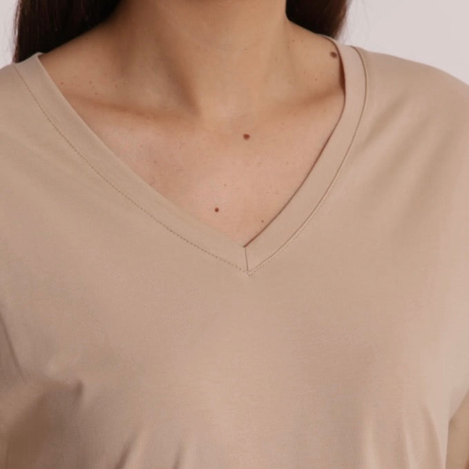 Mimì-Muà T-SHIRT BASIC CON RICAMO GATTO MANICHE LUNGHE
