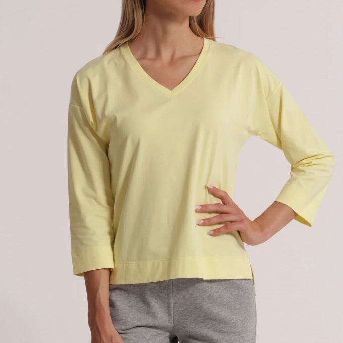 Mimì-Muà T-SHIRT BASIC CON RICAMO GATTO MANICHE LUNGHE