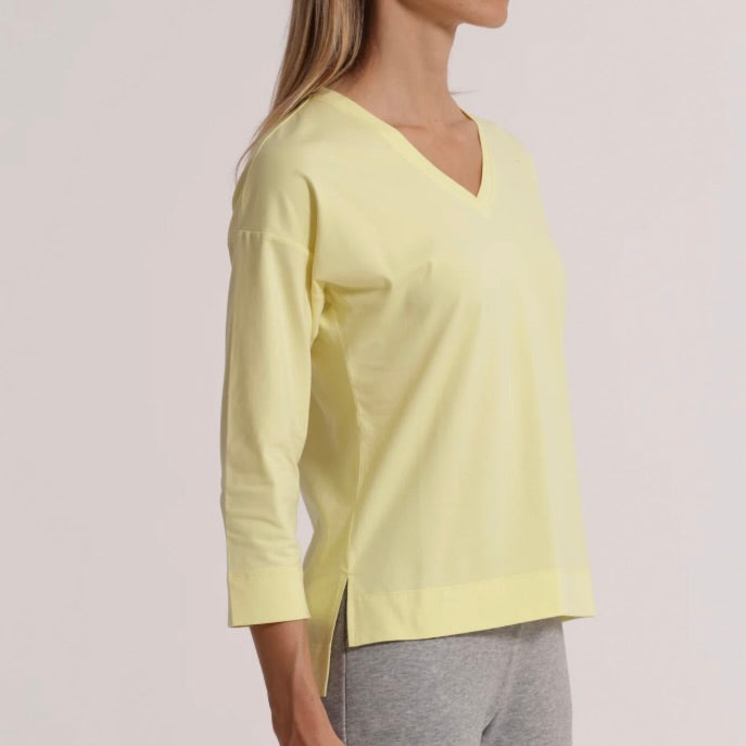 Mimì-Muà T-SHIRT BASIC CON RICAMO GATTO MANICHE LUNGHE