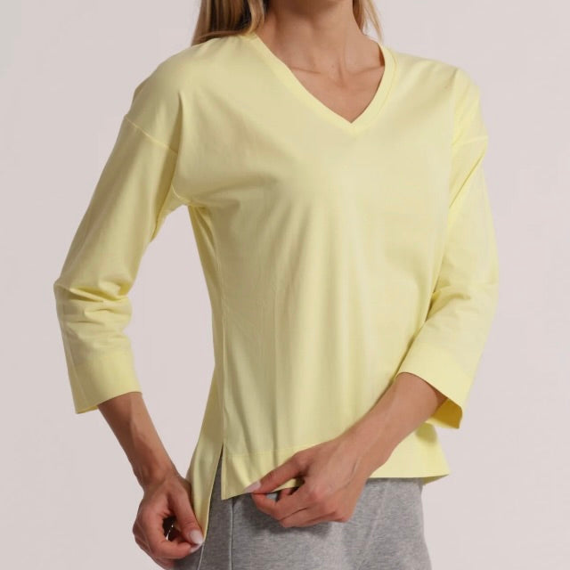 Mimì-Muà T-SHIRT BASIC CON RICAMO GATTO MANICHE LUNGHE