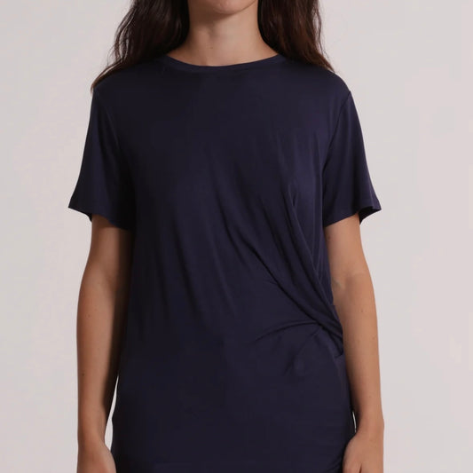 Mimì-Muà T-SHIRT MEZZE MANICHE CON ARRICCIO LATERALE