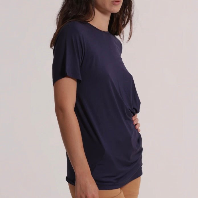 Mimì-Muà T-SHIRT MEZZE MANICHE CON ARRICCIO LATERALE