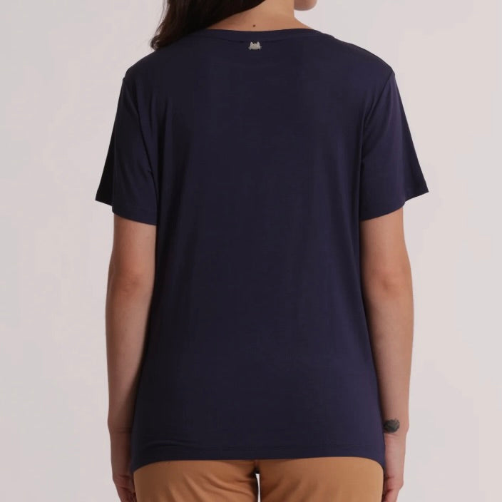Mimì-Muà T-SHIRT MEZZE MANICHE CON ARRICCIO LATERALE