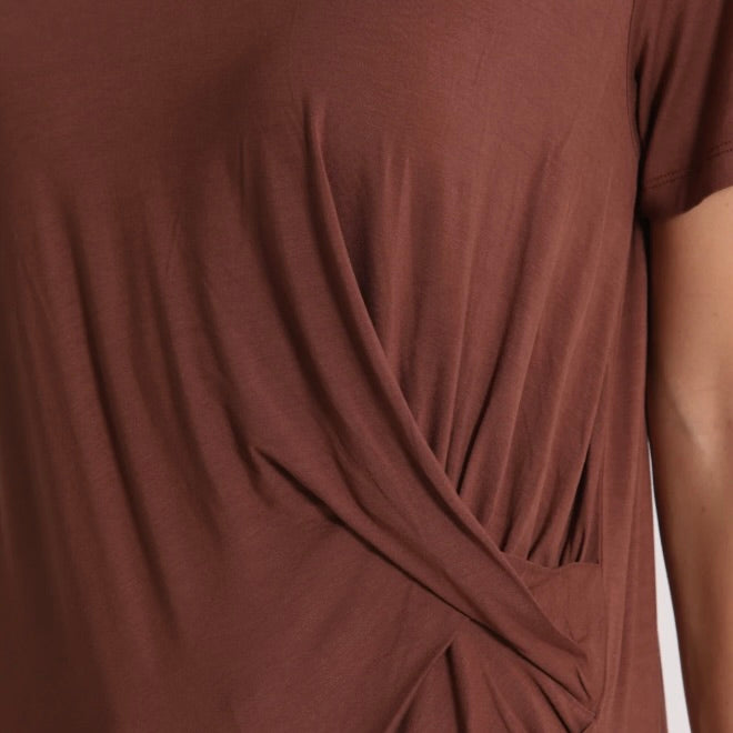 Mimì-Muà T-SHIRT MEZZE MANICHE CON ARRICCIO LATERALE