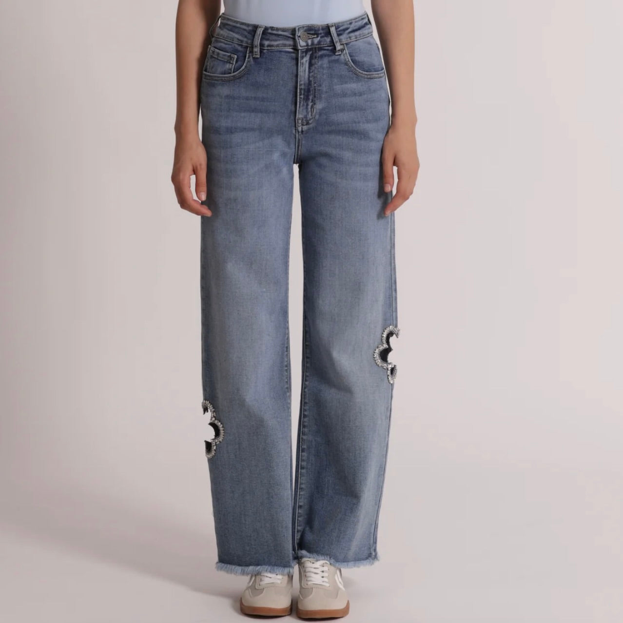 Mimì-Muà JEANS MARINE CON CUT OUT GIOIELLO