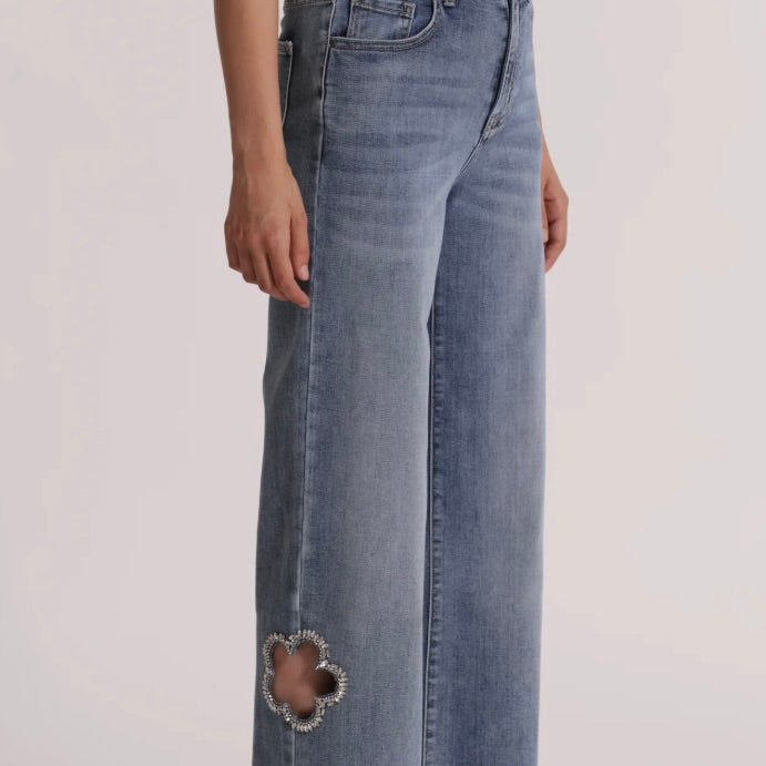 Mimì-Muà JEANS MARINE CON CUT OUT GIOIELLO