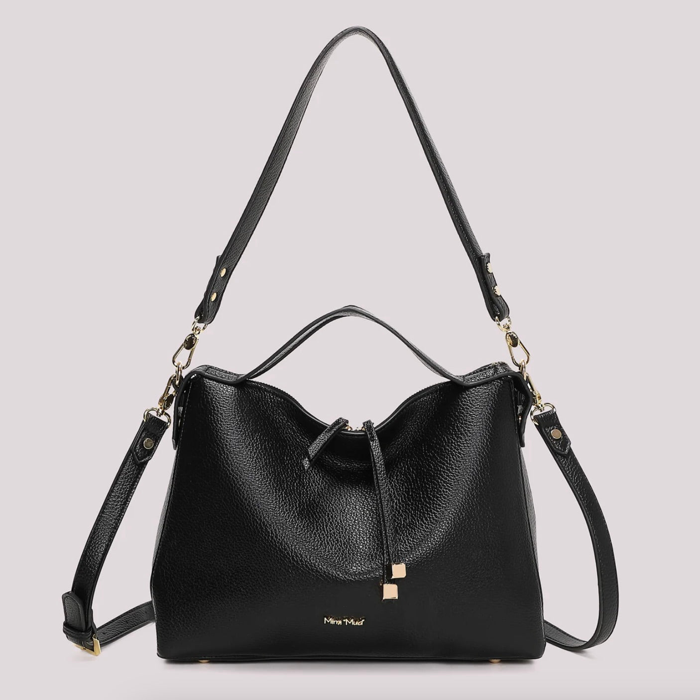 Mimì-Muà BORSA A SPALLA CON TIRA ZIP CON DETTAGLIO QUADRATO