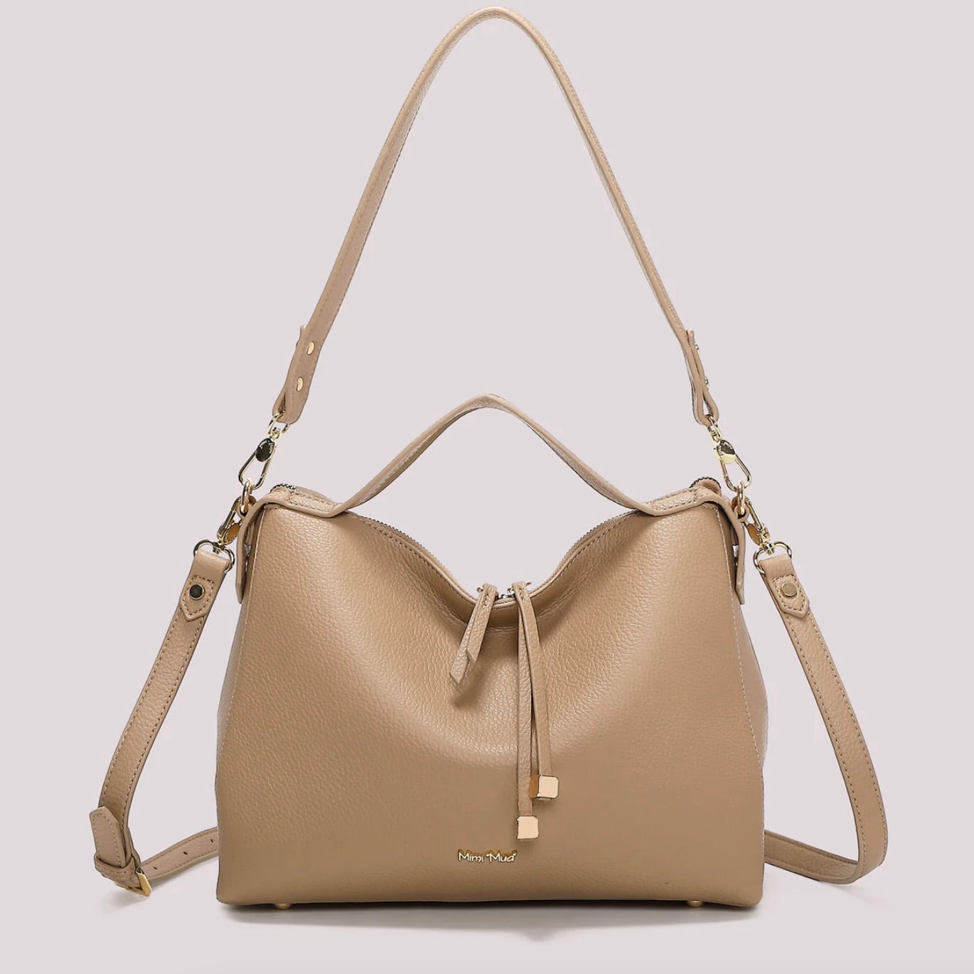 Mimì-Muà BORSA A SPALLA CON TIRA ZIP CON DETTAGLIO QUADRATO