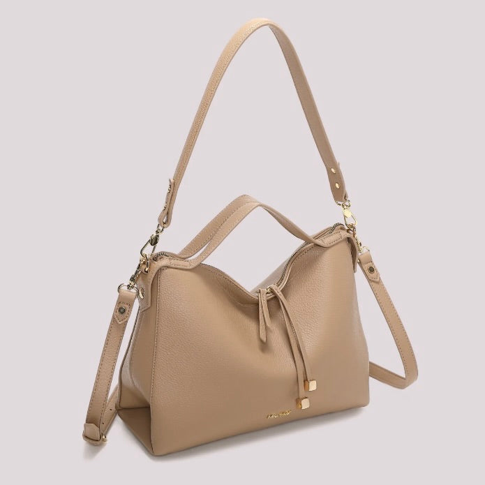 Mimì-Muà BORSA A SPALLA CON TIRA ZIP CON DETTAGLIO QUADRATO