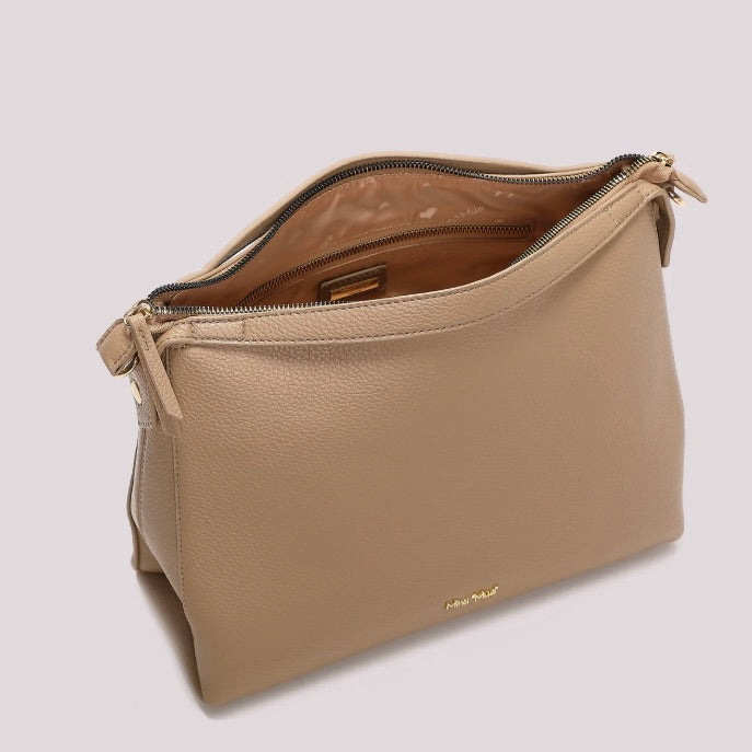 Mimì-Muà BORSA A SPALLA CON TIRA ZIP CON DETTAGLIO QUADRATO
