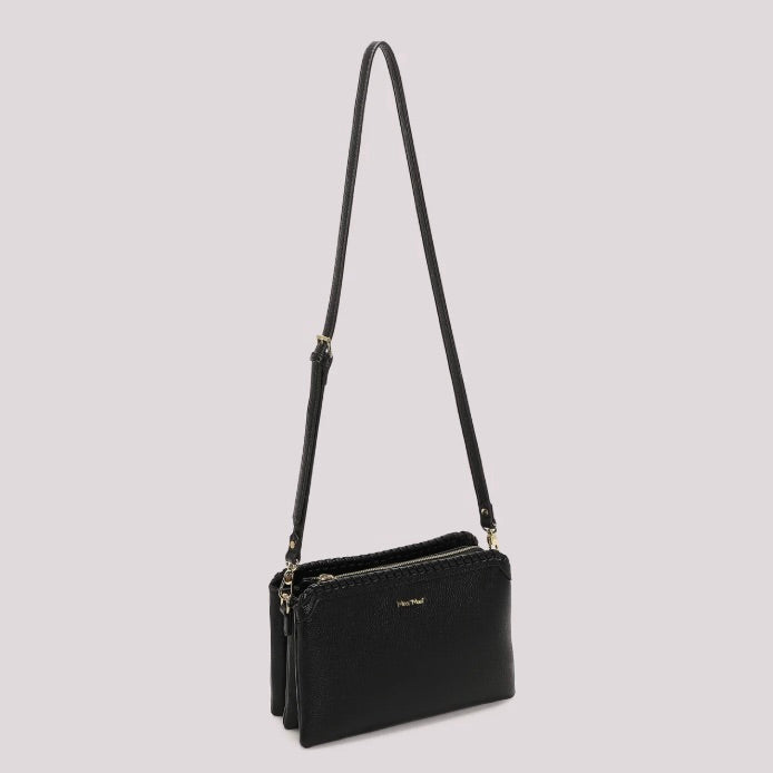 Mimì-Muà BORSA A TRACOLLA CON BORDO INTRECCIATO