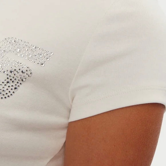 GUESS T-SHIRT CON LOGO DI STRASS