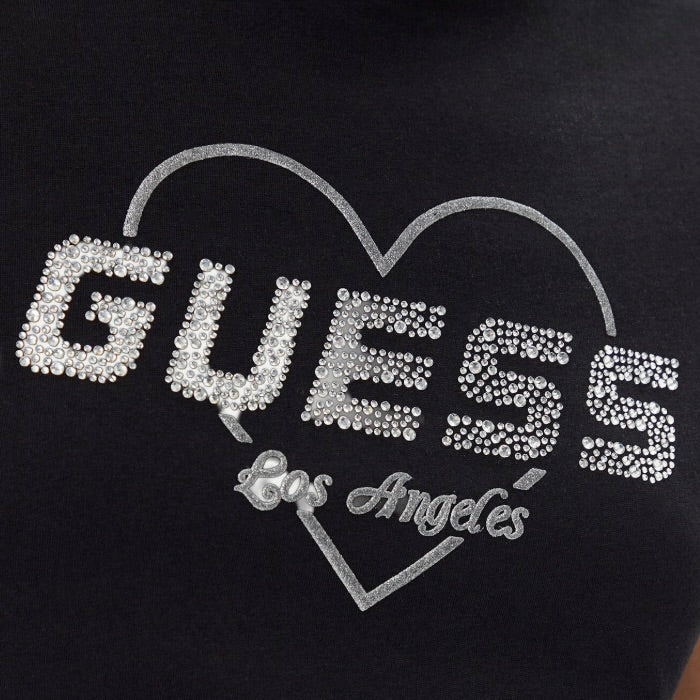 GUESS T-SHIRT CUORE+LOGO DI STRASS