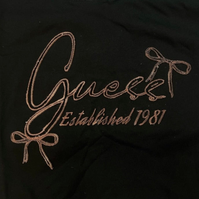 GUESS T-SHIRT CON LOGO IN VELLUTO