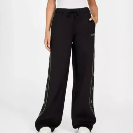 PANTALONE CON BANDA LOGATA CON PERLINE