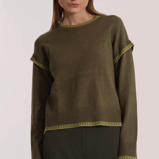 Mimì-muà MAGLIA CON DETTAGLI  BICOLOR