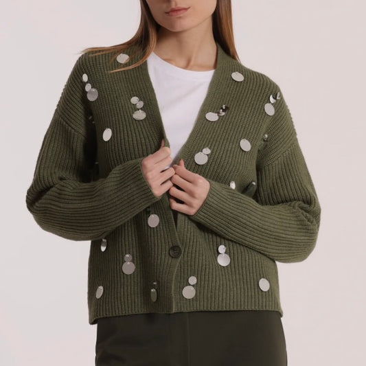 Mimì-Muà MAGLIA CARDIGAN CON STRASS