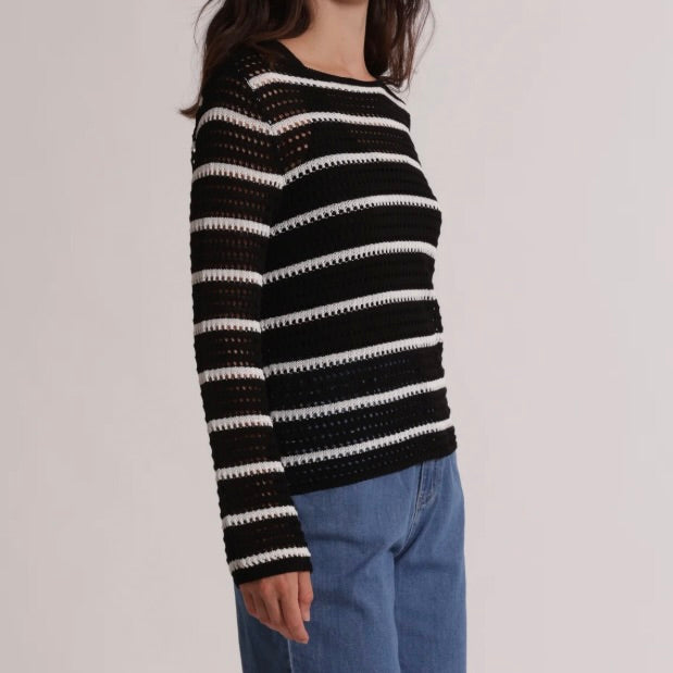 Mimì-Muà  MAGLIA TRAFORATA CON DETTAGLI BICOLOR