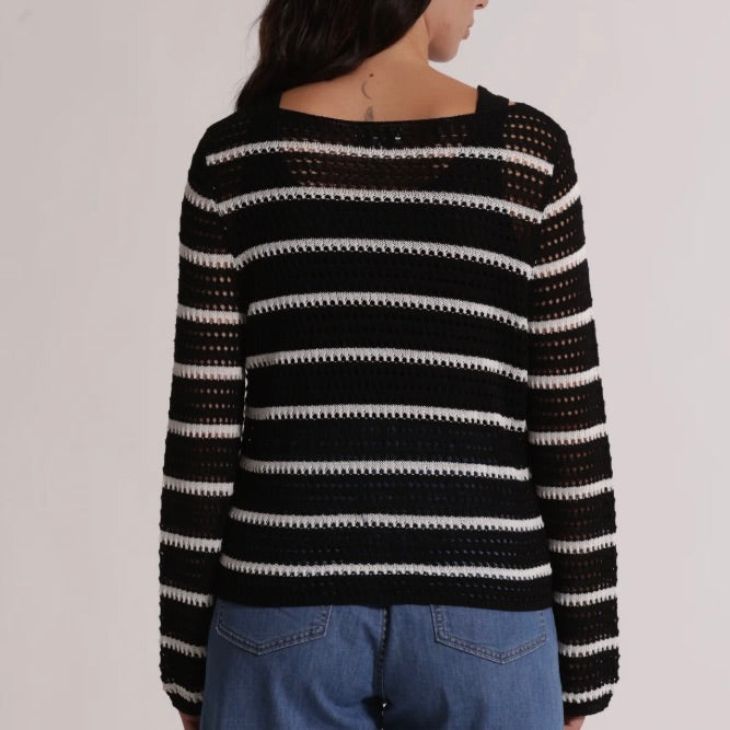 Mimì-Muà  MAGLIA TRAFORATA CON DETTAGLI BICOLOR
