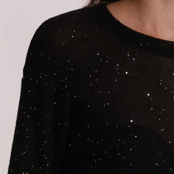 Mimì-Muà MAGLIA TRASPARENTE CON PAILLETTES